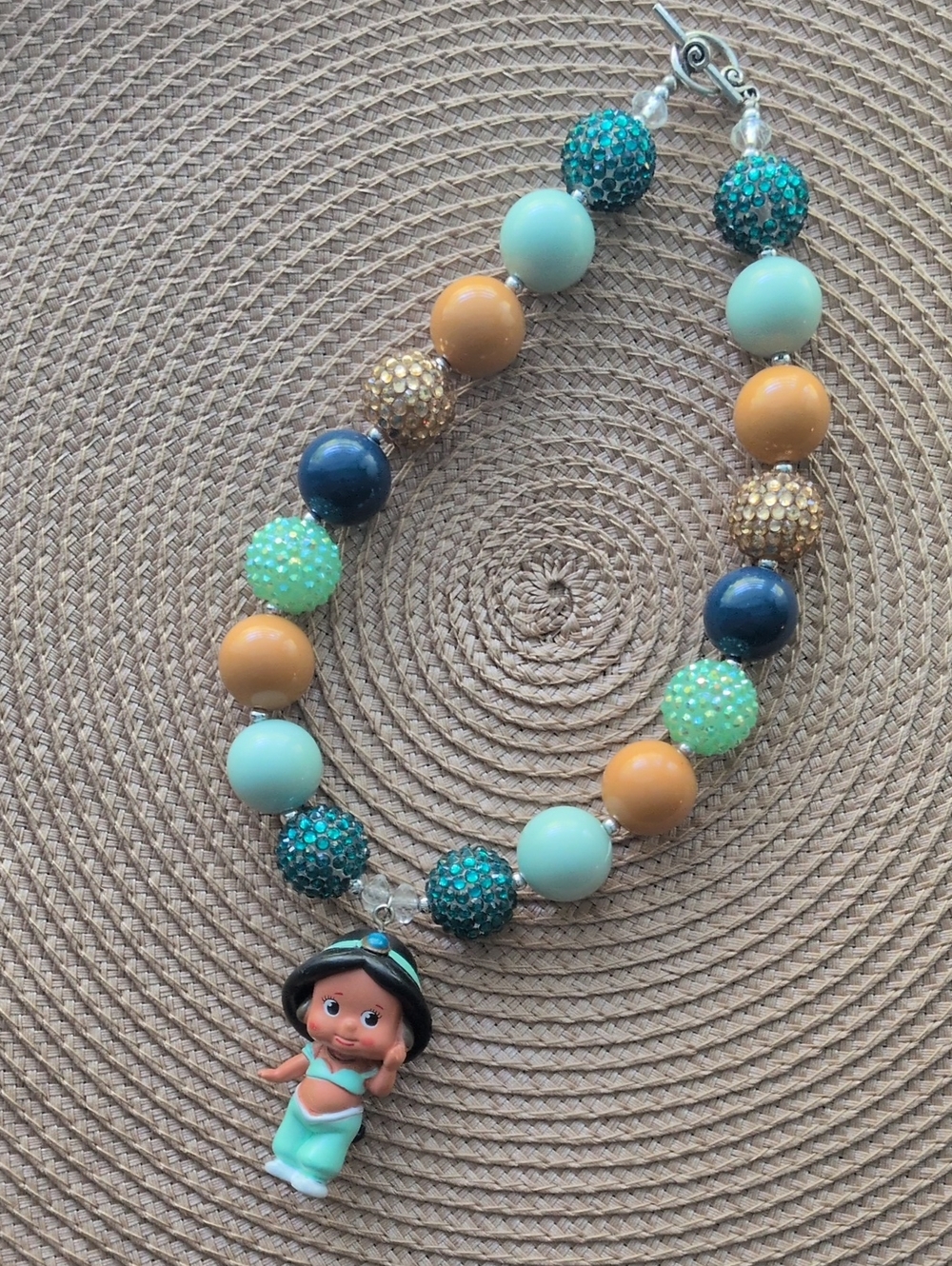 Kids Beaded Princess Jasmine Charm Necklace - NWOT - 18 Inch